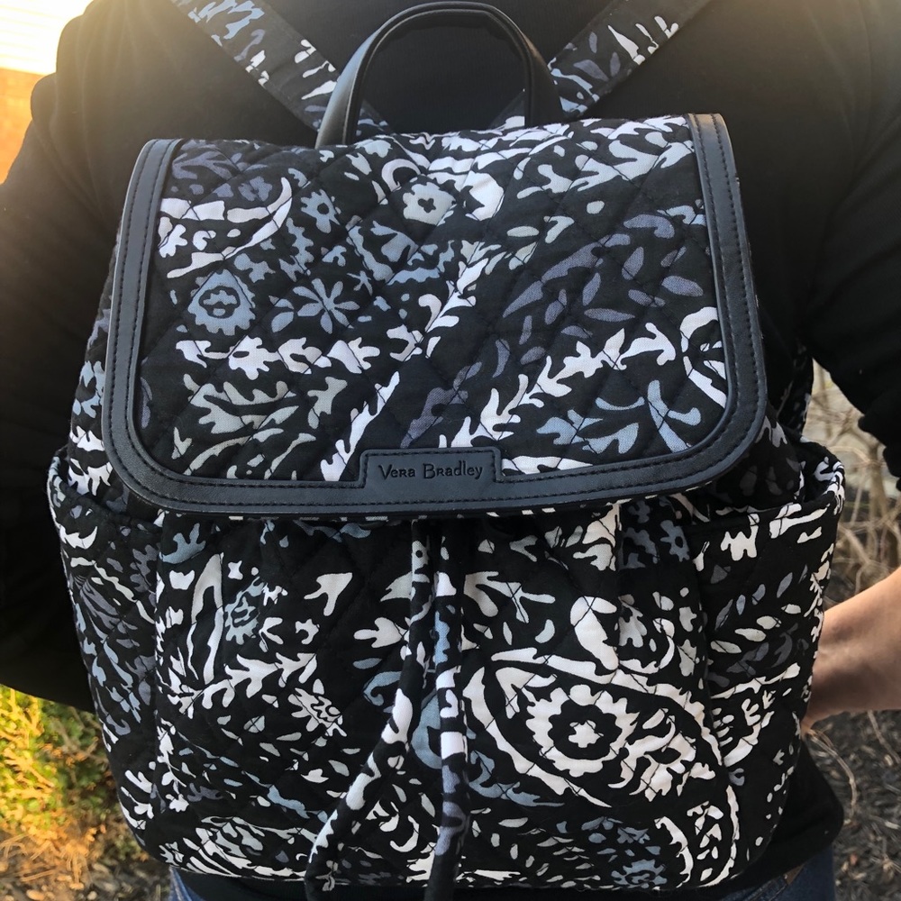 Vera Bradley Paisley Noir Quilted Backpack